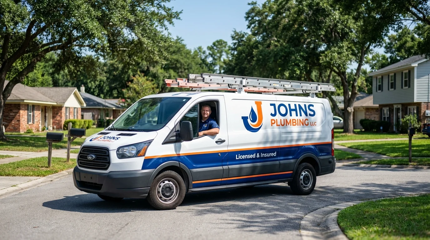 Johns Plumbing LLC service van in Mapleton, UT