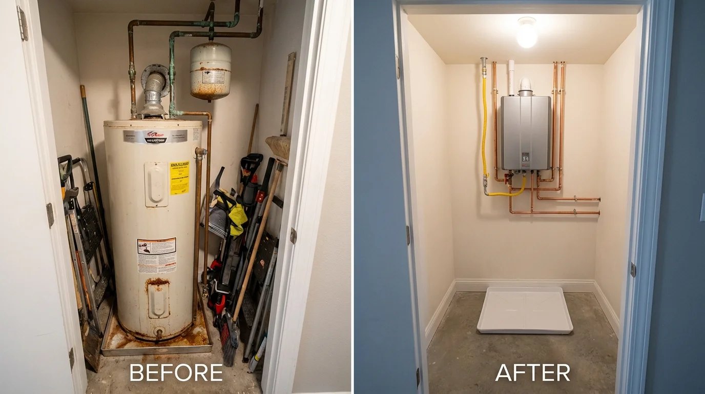 Tank water heater versus wall-mounted tankless unit comparison for Mapleton, UT homeowners
